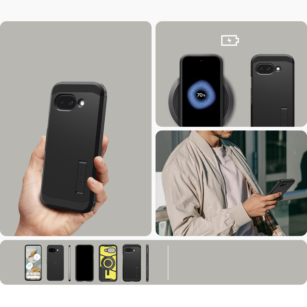 Etui Spigen Tough Armor Mag do MagSafe do Google Pixel 9a, czarne